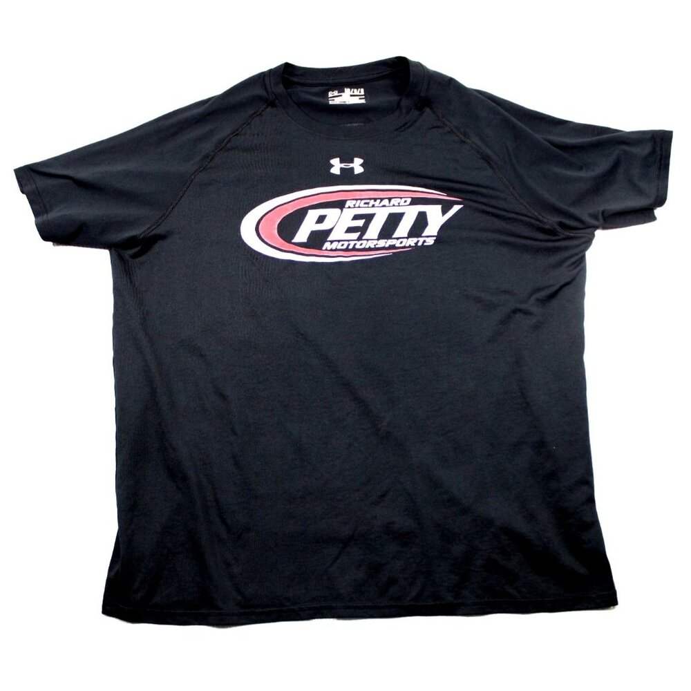Under Armour Richard Petty Motorsports T-Shirt Black Heatgear Size L Loose Fit‎